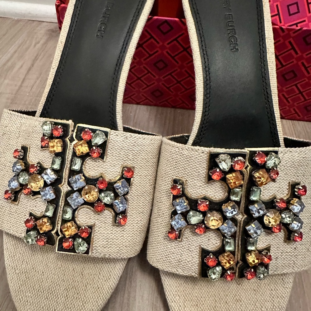 Tory Burch Embellished Block Heels - Picture 3 of 7